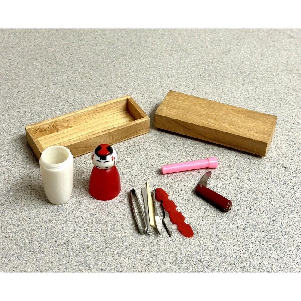 Antique Ca 1920 ETUI - Japanese Man Celluloid Complete Sewing Sets Original Box - Picture 4 of 7